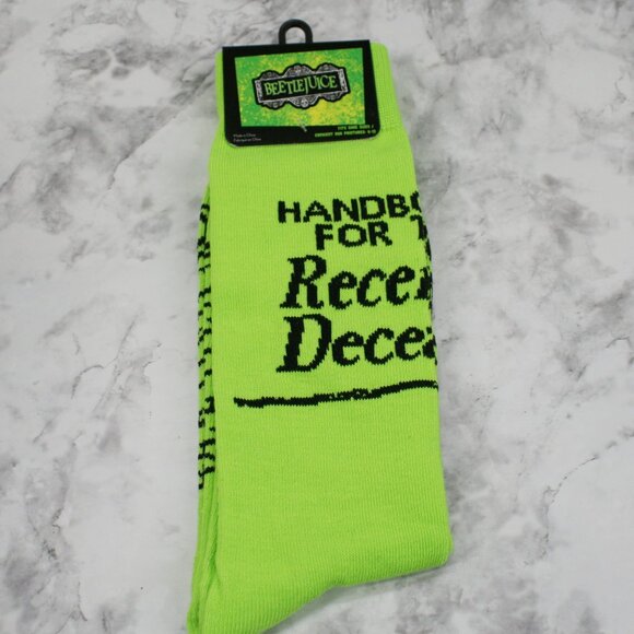 BEETLEJUICE Socks Halloween Spooky Creepy Crew Unisex October Lime One Size - Picture 1 of 10